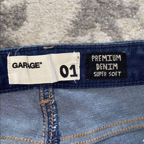 Garage Medium Blue Distressed Low-Rise Jeggings - Picture 2 of 5